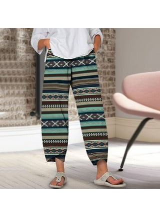 Womens Cotton Linen Buttons Pull On Pants High Elastic Waist with Pockets  for Summer Casual Baggy Pants Stretch Trousers