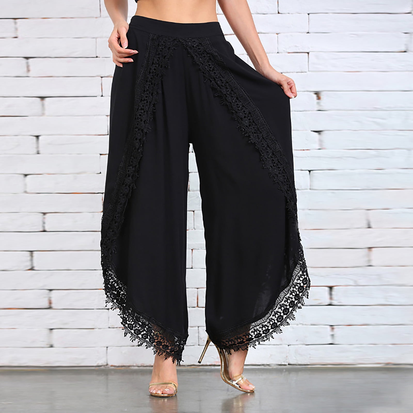 100% Cotton Harem Pants For Women & Men - Elastic Waist Loose Fit Boho Yoga Lounge Pants