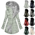 thumbnail image 1 of Meichang Winter Coats for Women Petite Sherpa Fleece Lined Warm Puffer Jackets with Hood Thickened Windproof Outerwear Full Zip Padded Jacket with Pockets, 1 of 10