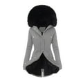 thumbnail image 1 of Meichang Winter Coats for Women with Faux Fur Lined Parka Jacket Hooded Zipper Warm Anoraks Zipper Button Thick Jacket Petite Overcoat with Pockets, 1 of 4