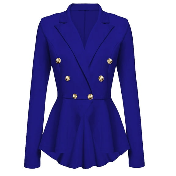 Meichang Women Blazers Dress Fashion Casual Solid Double Breasted Jacket Long Sleeve Suit Work Office Outfit Fashion Dressy