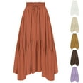 thumbnail image 1 of Meichang Women Casual Maxi Skirt Flowy Bohemian Renaissance Skirts Elastic High Waist Pleated Long Skirts, 1 of 3