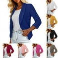 thumbnail image 1 of Meichang Women Cropped Blazer 3/4 Sleeve Lapel Open Front Cardigan Work Office Jackets Dressy Casual Business Blazers, 1 of 8