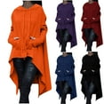 thumbnail image 1 of Meichang Women Hoodies Irregular Hem Long Hooded Sweatshirts Witch Halloween Pullover Loose Casual Tunic Tops Asymmetrical Hem Hoodie, 1 of 6