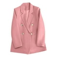 thumbnail image 1 of Meichang Women's Blazers Fall Double Breasted Long Sleeves Blazer Jacket Grace Lapel Open Front Cardigan Basic Solid Color Coat, 1 of 7
