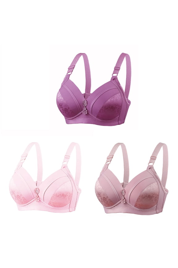Women's Bras No Wire Push Up T-shirt Bras Seamless Bralettes Elegant Everyday Full Figure Bra Sets 3 Pack Nuring Bra