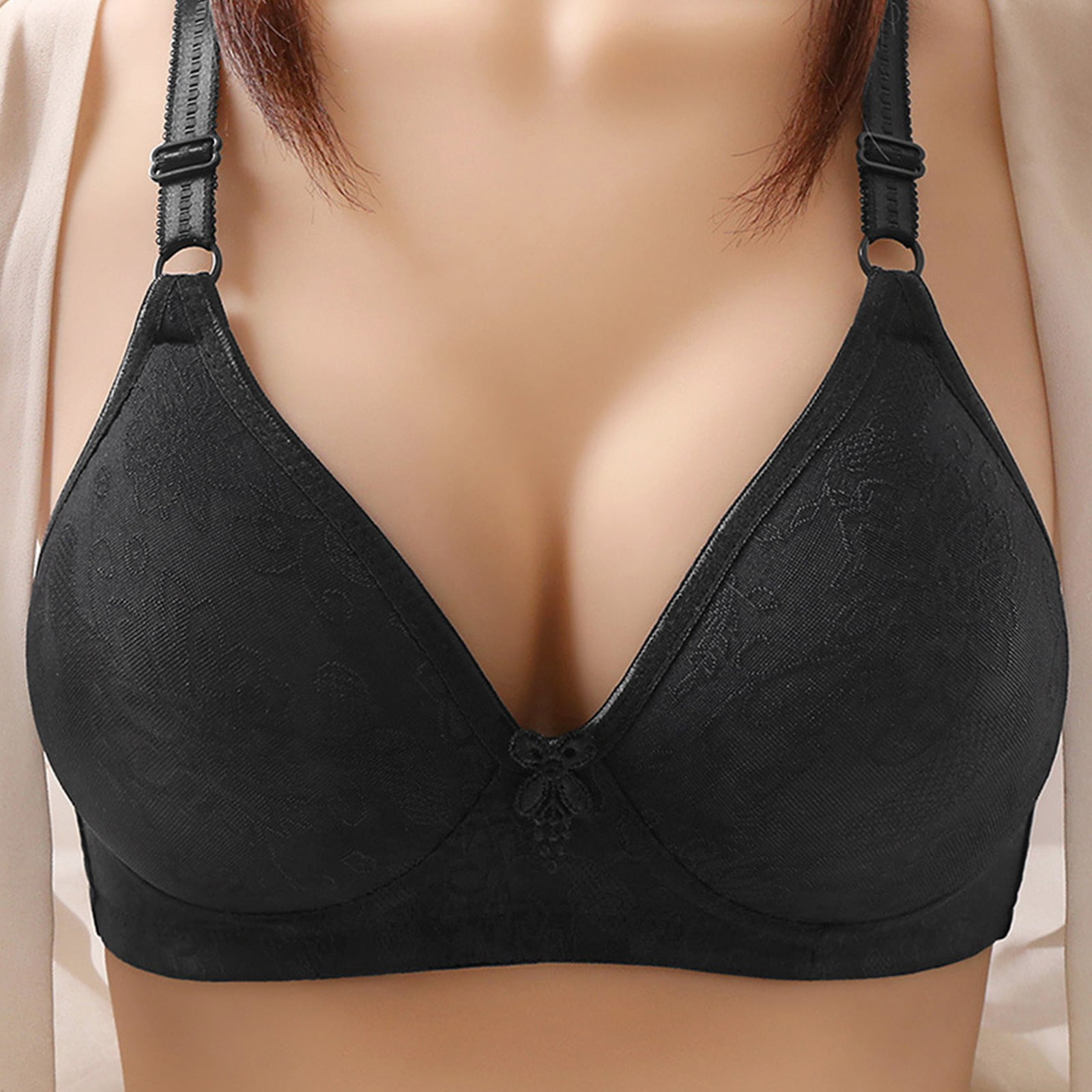 Plus Size Lift Up Strapless Bra Seamless Invisible Wireless Bras for Women  Brasier Sexy Off Shoulder Brallete ABC (32A, Beige) at  Women's  Clothing store