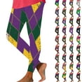 thumbnail image 1 of Meichang Women's Mardi Gras Leggings Mask Print Yoga Pants High Waist Stretchy Carnival Party Tights Leggings, 1 of 7