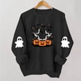 thumbnail image 1 of Meichang Women's Halloween Graphic Sweatshirt Ghost Print Sweatshirts Fall Long Sleeve Crewneck Sweatshirt Vintage Spooky Halloween Pullover, 1 of 5
