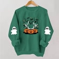 thumbnail image 1 of Meichang Women's Halloween Graphic Sweatshirt Ghost Print Sweatshirts Fall Long Sleeve Crewneck Sweatshirt Vintage Spooky Halloween Pullover, 1 of 5