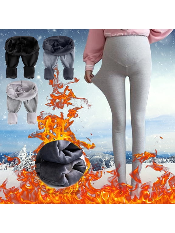 Women's Maternity Fleece Lined Leggings Winter Over The Belly High Waist Sherpa Fleece Lined Leggings Stretchy Thick Warm Thermal Pregnancy Pants Maternity CloThes