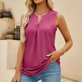 thumbnail image 1 of Meichang Women's Notch V Neck Tank Tops Sleeveless Summer Loose Casual Eyelet Blouses Solid Business Work Shirts Tank Tops Basic Hot Pink S, 1 of 6