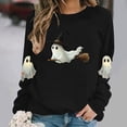 thumbnail image 1 of Meichang Women's Oversized Sweatshirts Halloween Crew Neck Sweatshirt Cute Ghost Graphic Sweatshirts Long Sleeve Fall Pullover Tops, 1 of 5