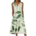 thumbnail image 1 of Meichang Women's Summer Dresses Bohemian Floral Print Sleeveless V-Neck Buttons Midi Dress with Pockets Loose Flowy Swing Long Beach Sundresses, 1 of 4