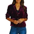 thumbnail image 1 of Meichang Women's Velvet Blazer Cropped Jacket Dressy Casual Long Sleeve Collar Single Button Suit Jacket Vintage Velour Office Work Blazers, 1 of 5