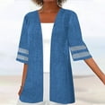 thumbnail image 1 of Meichang Womens Casual Lightweight Cardigans 3/4 Sleeve Mesh Patchwork Kimono Cardigans Sheer Resort Wear Cover Up Tops Plus Size Loose Summer Cardigan for Women, 1 of 5