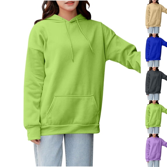 Meichang Womens Fall Hoodies Casual Long Sleeve Drawstring Hooded Sweatshirt Solid Loose Fit Soft Pullover Hoodies with Pocket Green XXL