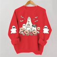 thumbnail image 1 of Meichang Womens Halloween Sweatshirt Ghost Graphic Crewneck Pullover Fall Casual Long Sleeve Holiday Sweatshirts, 1 of 5