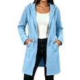 thumbnail image 1 of Meichang Womens Long Zip Up Hoodie with Drawstring Waist Hooded Sweatshirt Fall Casual Long Sleeve Full Zip Hoodies Jacket with Pockets, 1 of 9