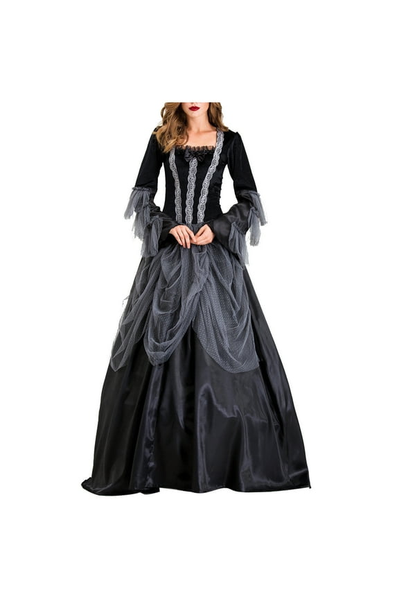 Womens Renaissance Costume Vintage Medieval Elegant Gothic Maxi Dresses Cosplay Irish Steampunk Ball Gown Chemise Dress