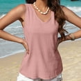thumbnail image 1 of Meichang Womens Sleeveless V Neck Tank Tops Summer Loose Fit Comfy Shirts Basic Solid Color Tops Lightweight Going Out Pullover Blouses, Pink S, 1 of 8