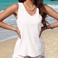 thumbnail image 1 of Meichang Womens Sleeveless V Neck Tank Tops Summer Loose Fit Comfy Shirts Basic Solid Color Tops Lightweight Going Out Pullover Blouses, White XL, 1 of 8