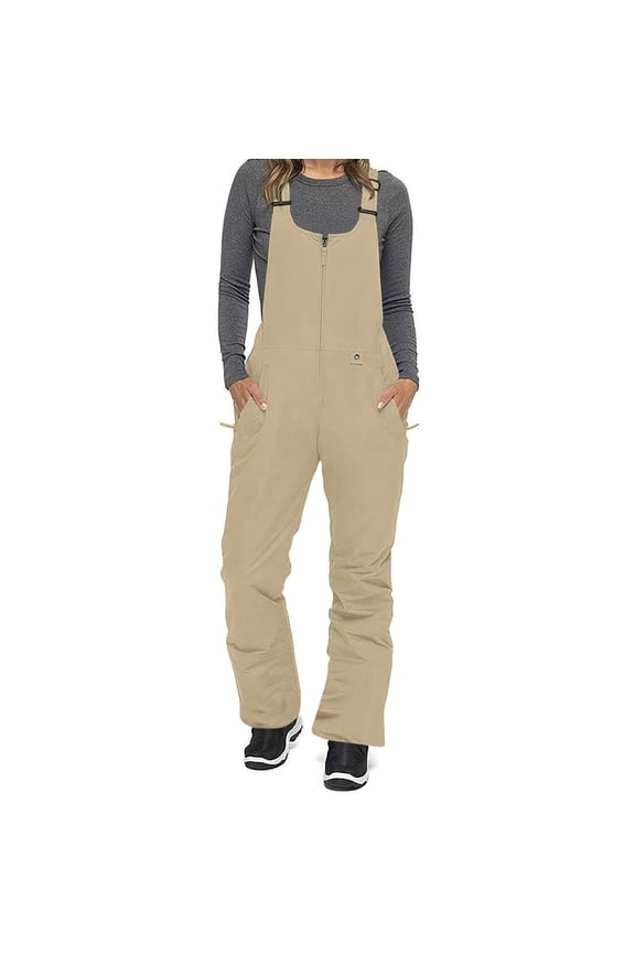 Womens Snow Bibs Pants Insulated Waterproof Ski Bib Overalls Outdoor Snowboarding Winter Athletic Pants Warm Windproof Ski Overall Snowpants with Pockets