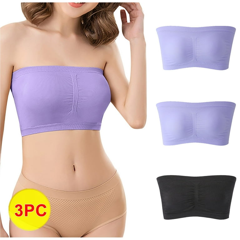 Meichang Womens Strapless Bras No Wire Push Up T-shirt Bras Seamless Sexy  Bralettes Shapewear Everyday Full Figure Bra Sets 3 Pack