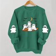 thumbnail image 1 of Meichang Womens Sweatshirt Halloween Ghost Graphic Sweatshirt Crewneck Long Sleeve Fall Pullover Party Tops Matching Family Halloween Sweatshirts, 1 of 5