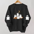 thumbnail image 1 of Meichang Womens Sweatshirt Halloween Ghost Graphic Sweatshirt Crewneck Long Sleeve Fall Pullover Party Tops Matching Family Halloween Sweatshirts, 1 of 5