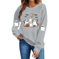 thumbnail image 1 of Meichang Womens Sweatshirt Halloween Ghost Graphic Sweatshirt Crewneck Long Sleeve Fall Pullover Party Tops Matching Family Halloween Sweatshirts, 1 of 5