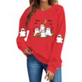 thumbnail image 1 of Meichang Womens Sweatshirt Halloween Ghost Graphic Sweatshirt Crewneck Long Sleeve Fall Pullover Party Tops Matching Family Halloween Sweatshirts, 1 of 5