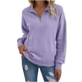 thumbnail image 1 of Meichang Womens Sweatshirt Quarter Zip Pullover Casual Long Sleeve Mock Neck Lightweight Sweatshirts Tops Fall Loose 1/4 Half Zip Pullover with Pocket, 1 of 9