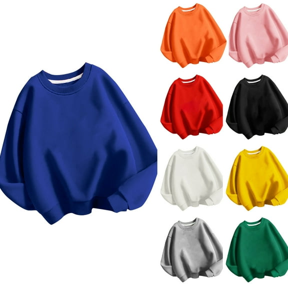 Meichang Womens Sweatshirts Crewneck Long Sleeve Trendy Pullover Solid Loose Fit Oversized Sweatshirts Casual Winter Fall Sweatshirts