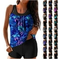 thumbnail image 1 of Meichang Womens Tankini Bathing Suits Tummy Control High Waist Swimsuits Floral Print Tank Top with Boyshorts 2 Piece Swim Suits Swimwear, 1 of 7