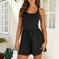 thumbnail image 1 of Meichang Womens Tennis Dresses with Built in Shorts Workout Rompers Criss Cross Back Solid Scoop Neck Sleeveless Exercise Jumpsuits Golf Athletic Dress with Pockets, 1 of 9