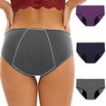 thumbnail image 1 of Meichang Womens Underwear Under 10 Dollars， Period Underwear for Women Heavy Flow Soft Menstrual Panties Teens Ladies Leakproof Incontinence 3 Pack, 1 of 9