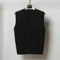 thumbnail image 1 of Meichang Womens V Neck Sweater Vest Oversized Sleeveless Knit Tops Fall Winter Solid Loose Fit Overlapping Cuff Sweater Vest, 1 of 3