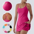 thumbnail image 1 of Meichang Workout Sets for Women Two Piece Sets for Women Summer Sleeveless Spaghetti Straps Athletic Golf Tennis Dresses with Shorts Sets, 1 of 9