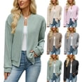 thumbnail image 1 of Meichang Zip Up Cardigan Sweaters for Women 2026 Fall Stand Collar Long Sleeve Lightweight Knit Jacekt Soft Open Front Knit Sweater Beige S, 1 of 7