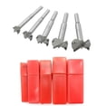 thumbnail image 1 of Meichoon Forstner Drill Bits 15-35mm 5 Pcs, Carbide Forstner Bits High Speed Steel Flat Wing Drilling Hole Hinge Cemented Carbide Drilling Sets with Round Shank Counterbore, 1 of 5