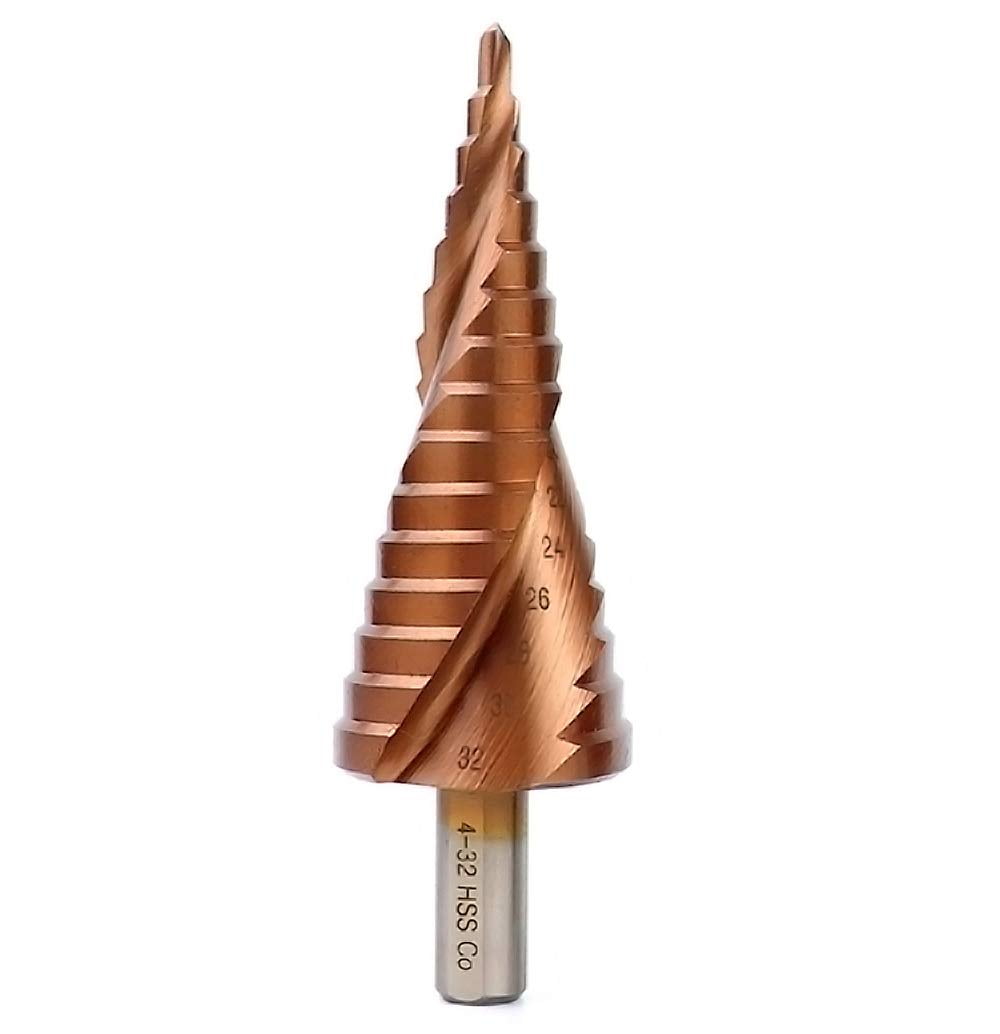 Large Step Bit Meichoon HSS Large Step Drill Bit 4-32mm Cobalt M35 Spiral Groove ...