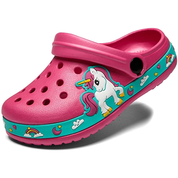 Kids Cartoon Clogs Slippers for Boys Girls, Toddler Slip On Lightweight Beach Pool Sandals, Indoor Outdoor Summer Shoes