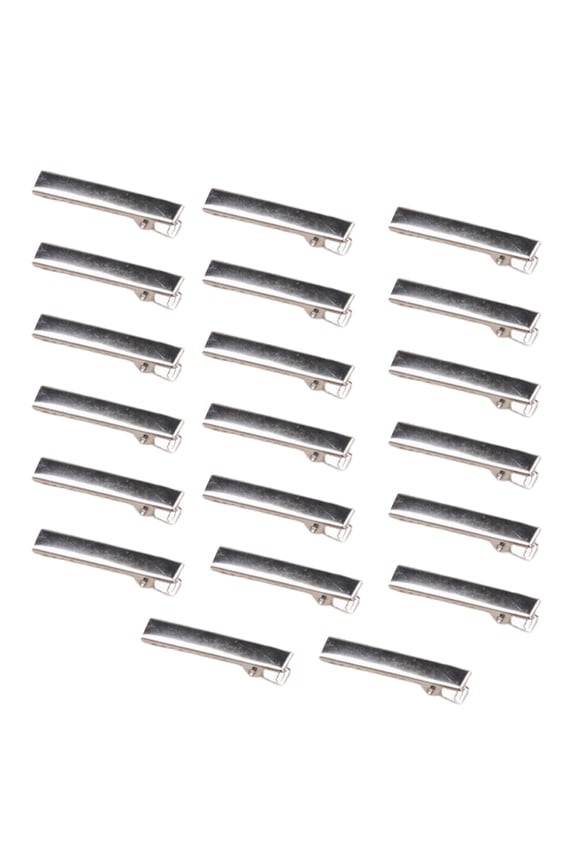 100Pcs Hair Clips Hair Bow Clips Flat Metal Single Prong Silver Bulk Hair Clips for Bows Making Crafts DIY Hair Accessories