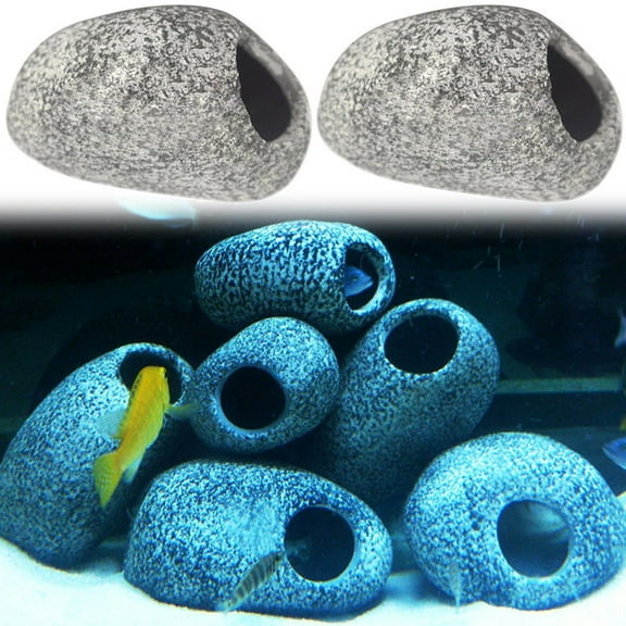 Meidiya 2 Pieces Stackable Aquarium Decoration Rock Caves,Hideaway for Shrimp Cichlid Hiding Breeding Spawning,Professional Hideout Decor for Territorial Fish