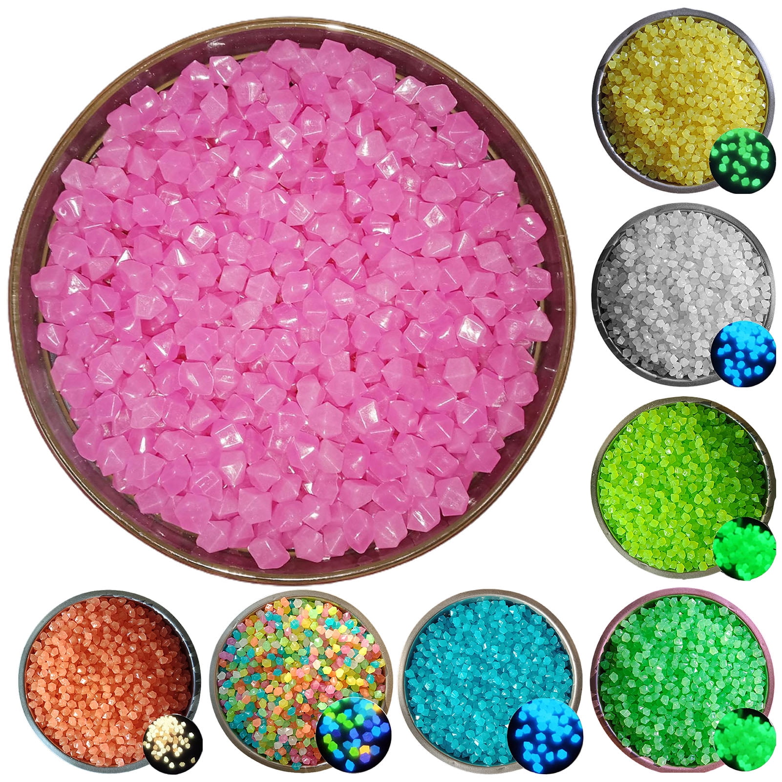 Glow In The Dark Crushed Glass - Mixed Color 0.85mm, 100g For Resin Art, Crafts, Nails & Decor
