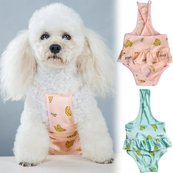 Meidiya 2Pack Pet Dog Diaper Dog Sanitary Pantie with Suspender Soft Breathable Doggy Underwear Pants for Girl Boy Small Dogs