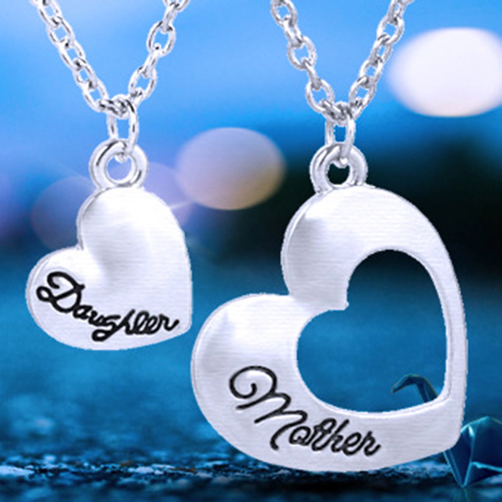 Double Heart Necklace - Mother/Daughter Set – The Zuri Collection