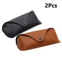 Meidiya 2Pcs PU Leather Eyewear Cases Cover for Sunglasses Women's Eyeglasses Case Men Glasses Box With Snap Eyewear Cases