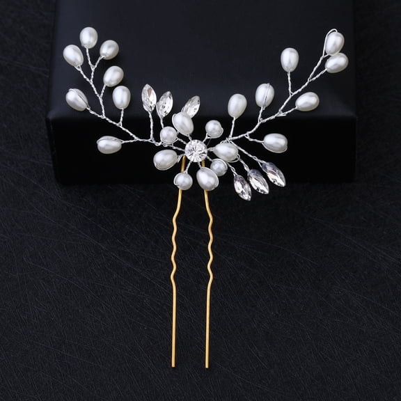 Meidiya 3Pcs/Set Rhinestones Wedding Hairpins Pearl Bridal Hair Accessories Crystal Bride Headpieces for Women and Girls